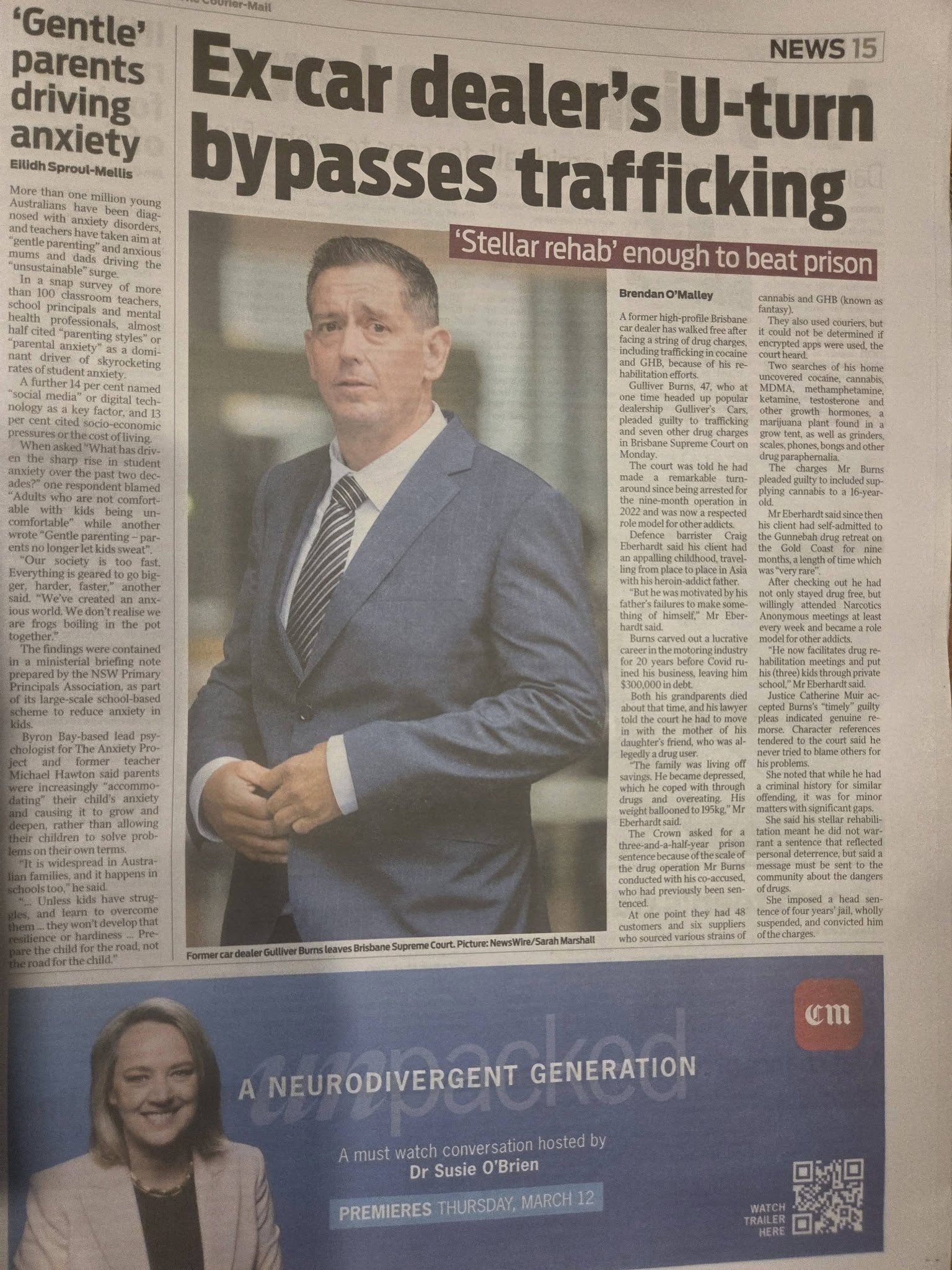 Gulliver Burns newspaper article